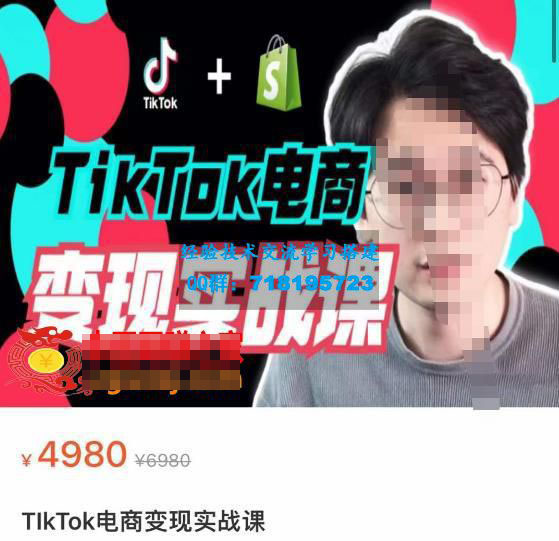 TikTok电商学长Ethan・TikTok电商变现实战课，TikTok运营+Shopify独立站运营+TikTok广告投放