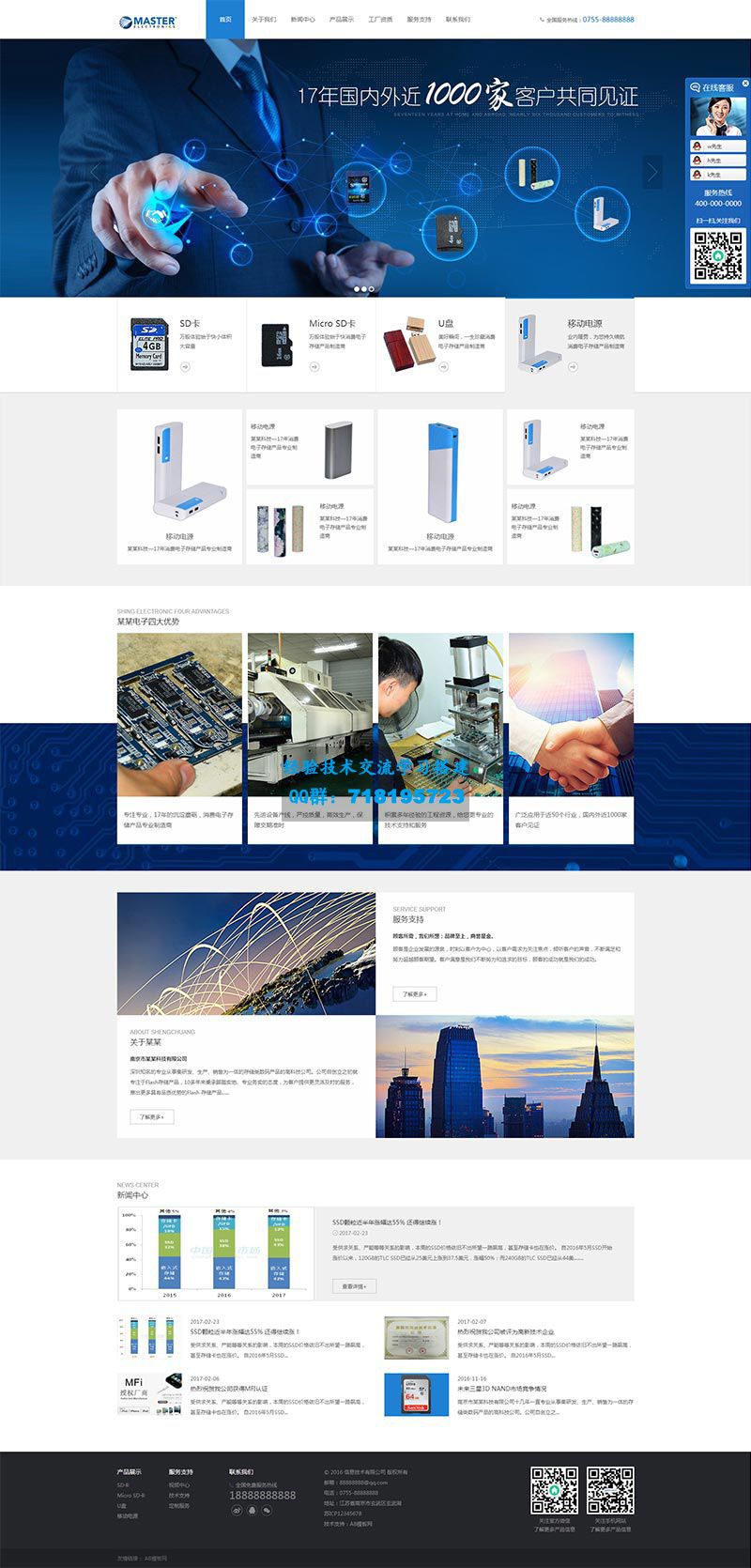 电子存储电子科技产品HTML静态网站模板